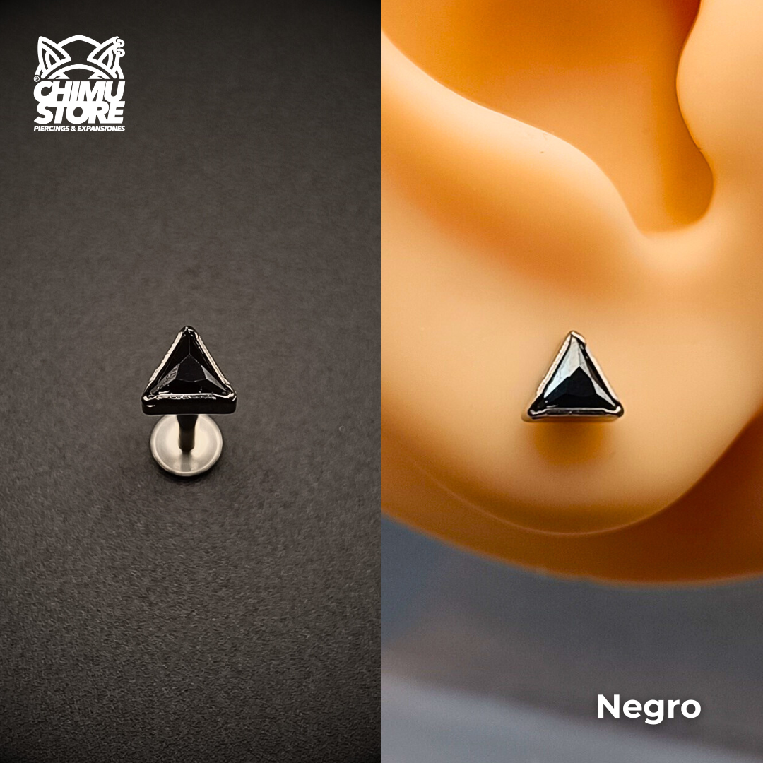NEW Labret (HC) Titanio G23 - Triangulo Zirconia (1,2mm;8mm) (16G)