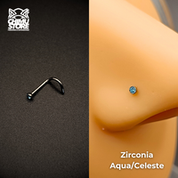 NEW Nostril Screw Titanio G23 - Bezel Set Cristales (0,8mm) (20G)