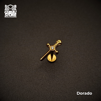 Labret Titanio ASTM F-136 - Daga con Zirconia (1,2mm;8mm) (16G)