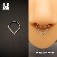 NEW Argolla Clicker Titanio G23 - En Punta Zirconias Frontales (1,2mm) (16G)