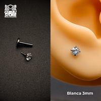 NEW Labret (HL) Titanio G23 - Prong Set Zirconia M001 (1,2mm) (16G)