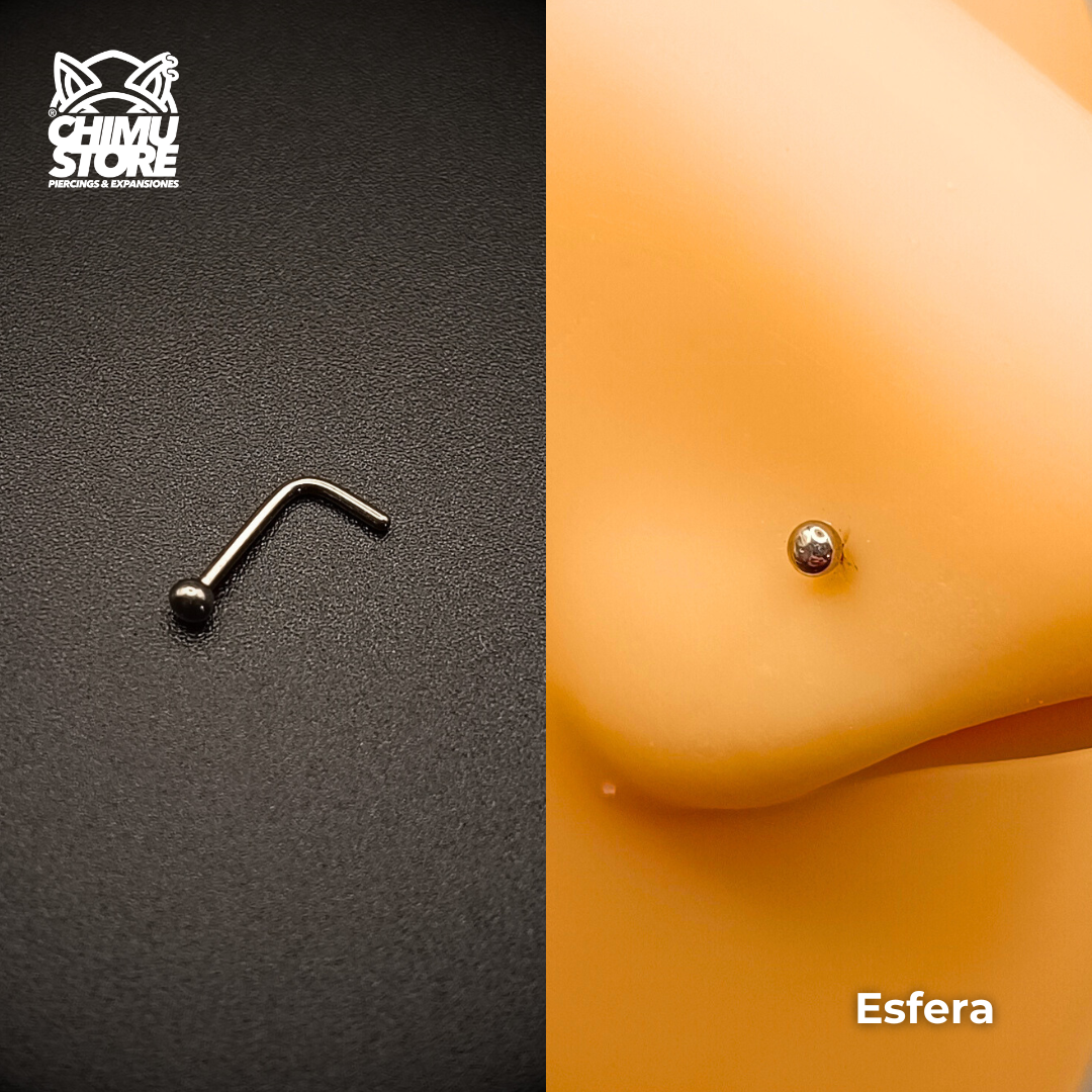 Nostril Forma de L Titanio G23 - 5 Diseños (0,8mm) (20G)