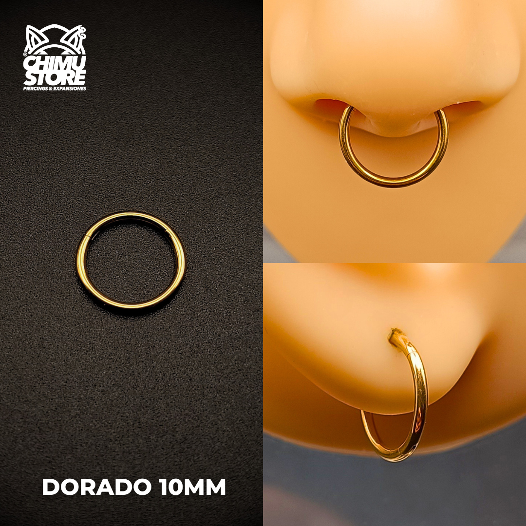 NEW Argollas Clicker Titanio G23 - Lisas Tamaño 10mm (1,2mm) (16G)