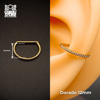 Argolla Clicker Titanio G23 - Forma D Full Zirconias Laterales (1,2mm) (16G)