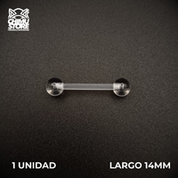 NEW Barbell Recto Retenedores (RE) Acrilico Bio Flexible - Bolitas de 5mm (1,6mm) (14G)