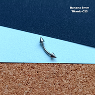NEW Banana Rosca Externa Titanio G23 - Puntas 3mm Plateado (1,2mm) (16G)