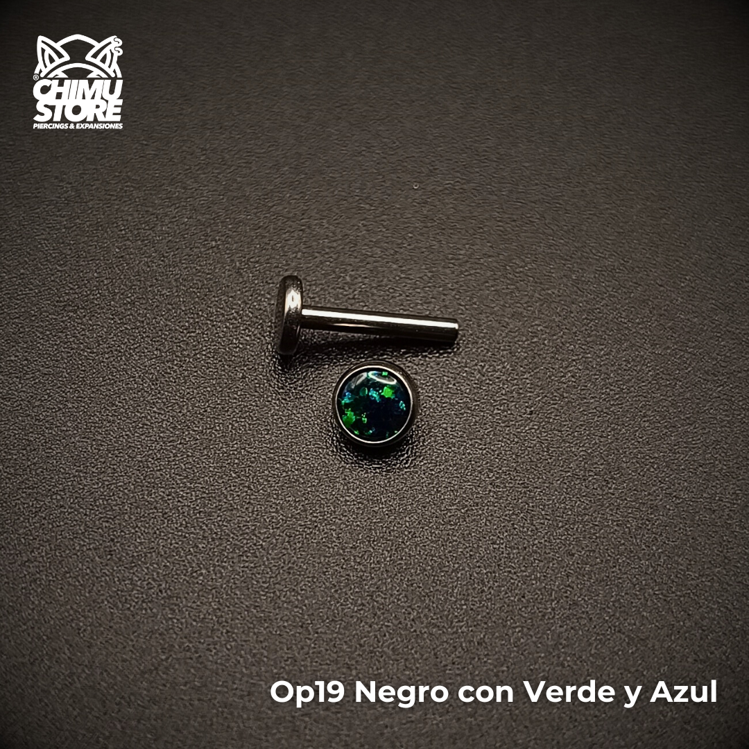 Labret Titanio G23 - Piedra Opalita de 4mm (1,2mm;8mm) (16G)