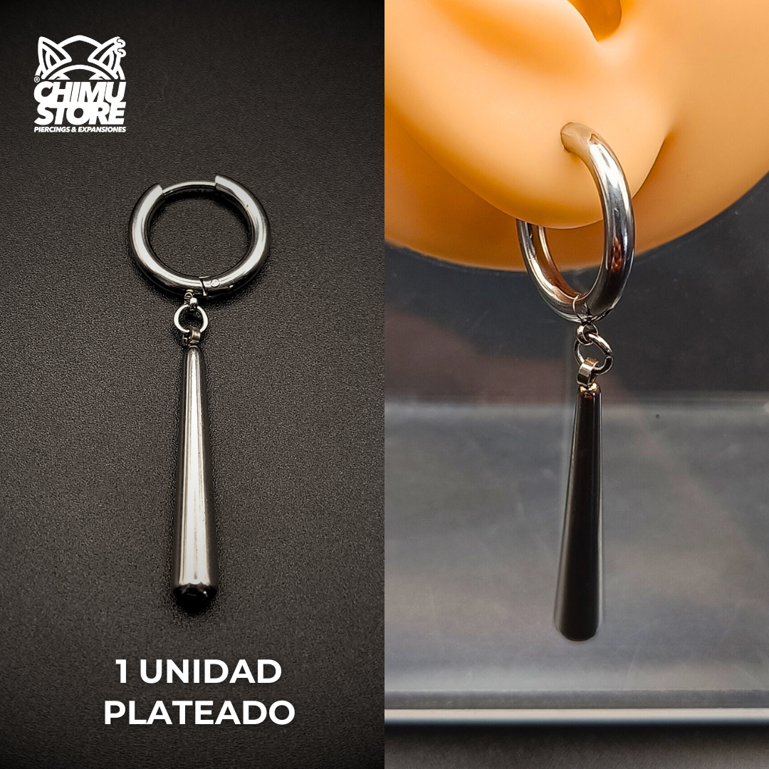 NEW Colgante Acero Inoxidable - Pendientes de Zoro 35mm (1mm;12mm) (18G)