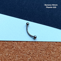 NEW Banana Rosca Interna Titanio G23 - Bolitas 3mm Plateado (1,2mm) (16G)