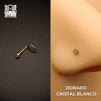NEW Nostril Screw Colita Titanio G23 - Cristales (0,8mm) (20G)