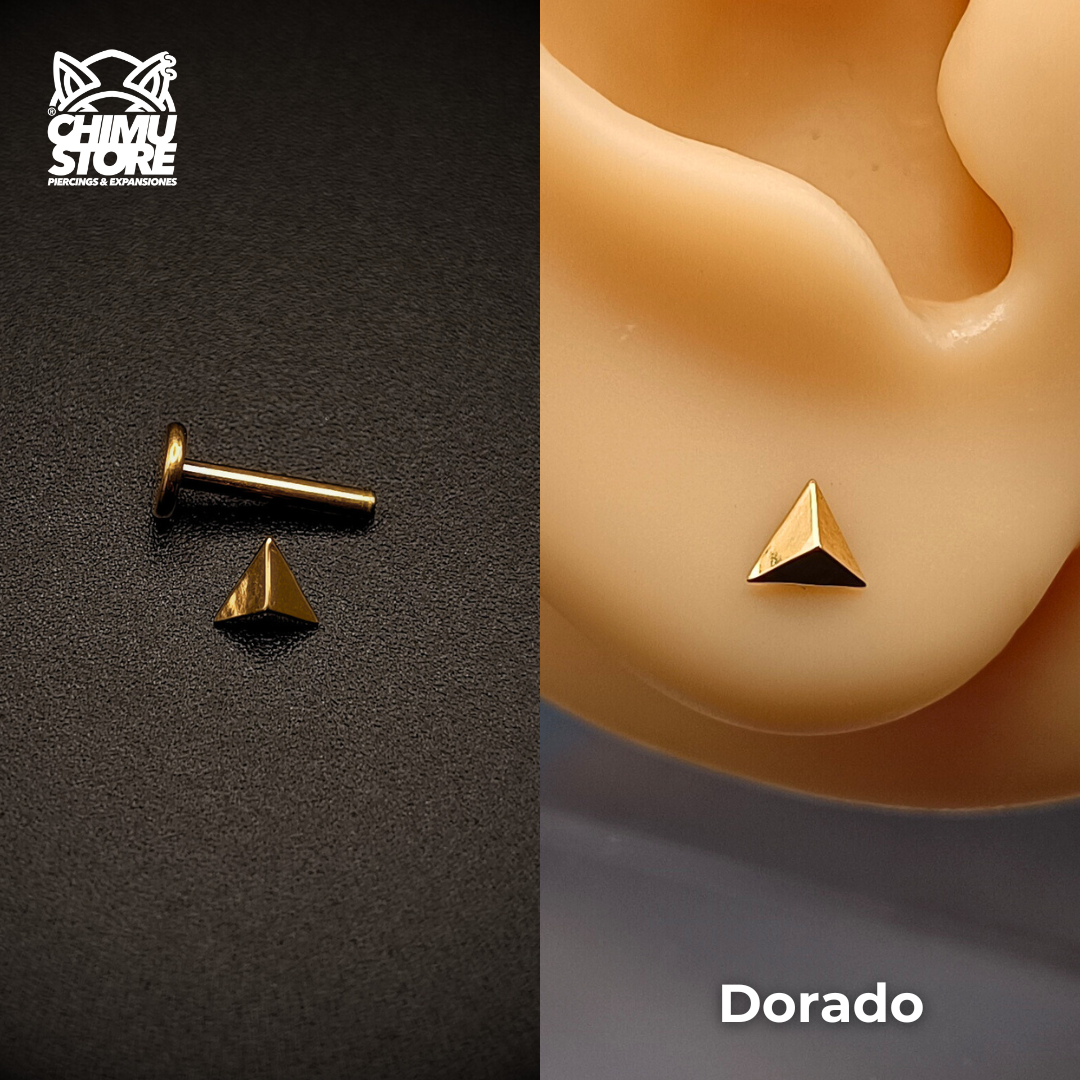 NEW Labret (HC) Titanio ASTM F-136 - Forma Piramide Triangular (1,2mm;8mm) (16G)