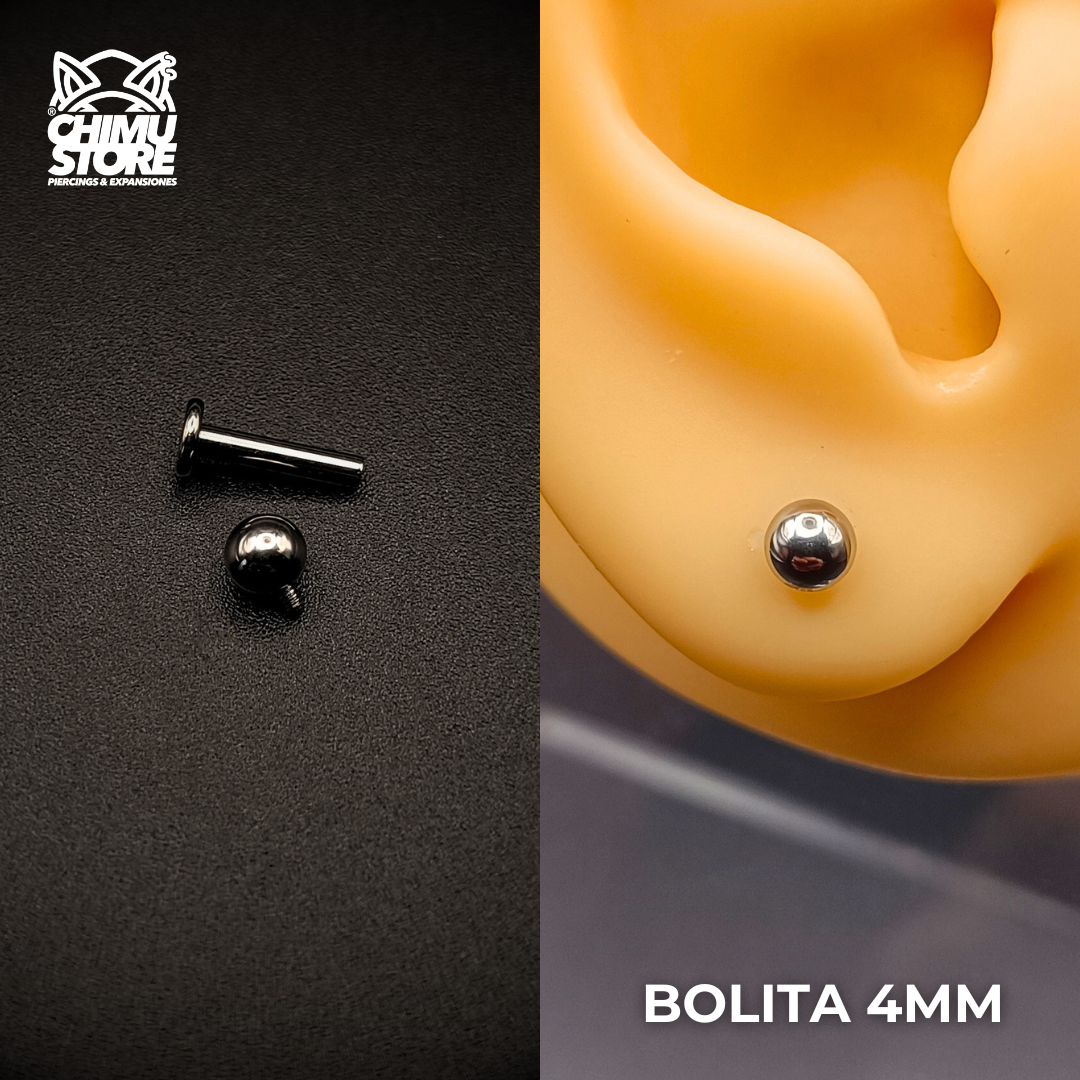 NEW Labret (HC) Titanio G23 - Bolitas de 3mm y 4mm (1,6mm) (14G)