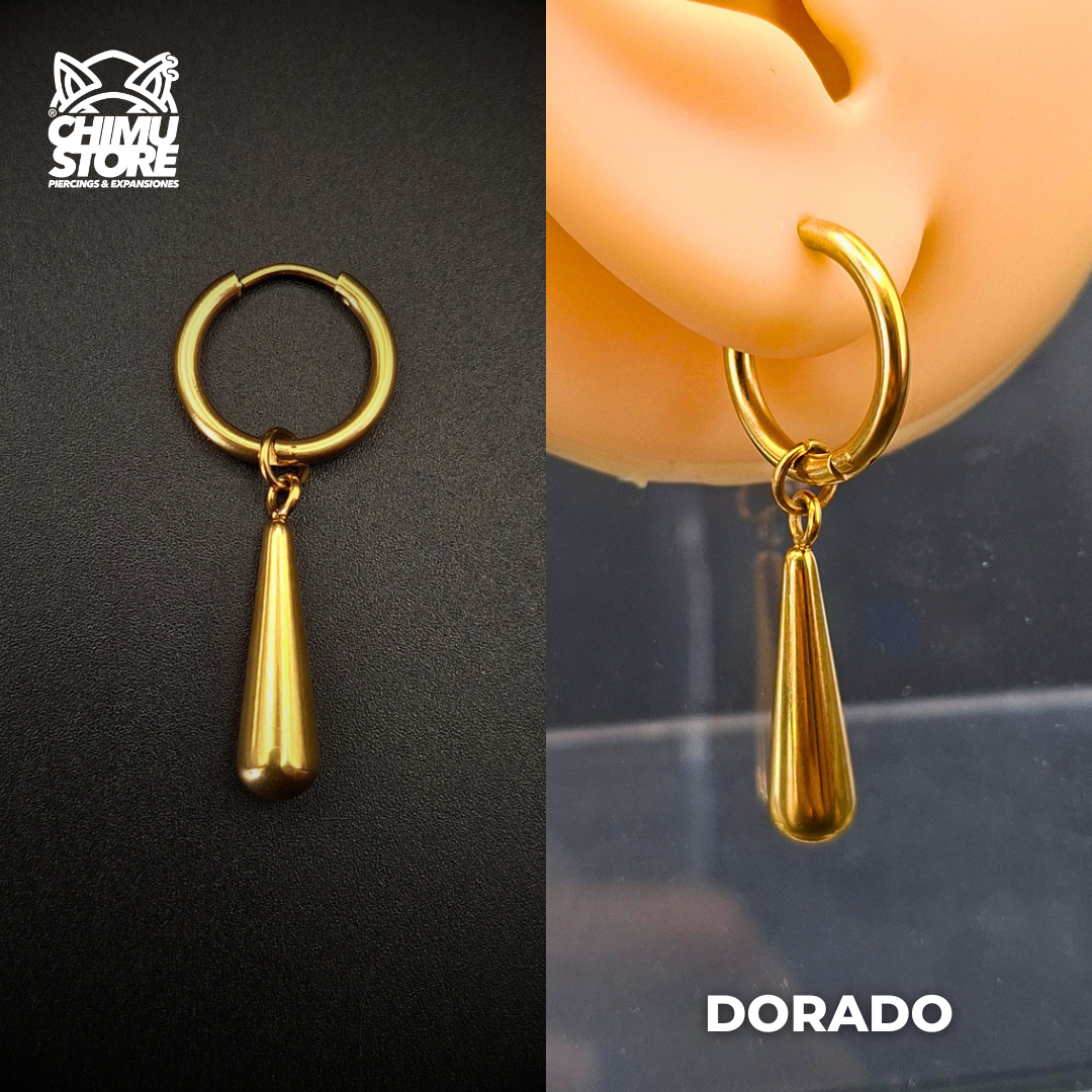 NEW Colgante Acero Inoxidable - Pendiente de Zoro Corto Gota 24mm (1mm;12mm) (18G)