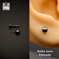 Labret (Push Pin) Titanio G23 - Bolitas 3mm y 4mm (1,2mm) (16G)