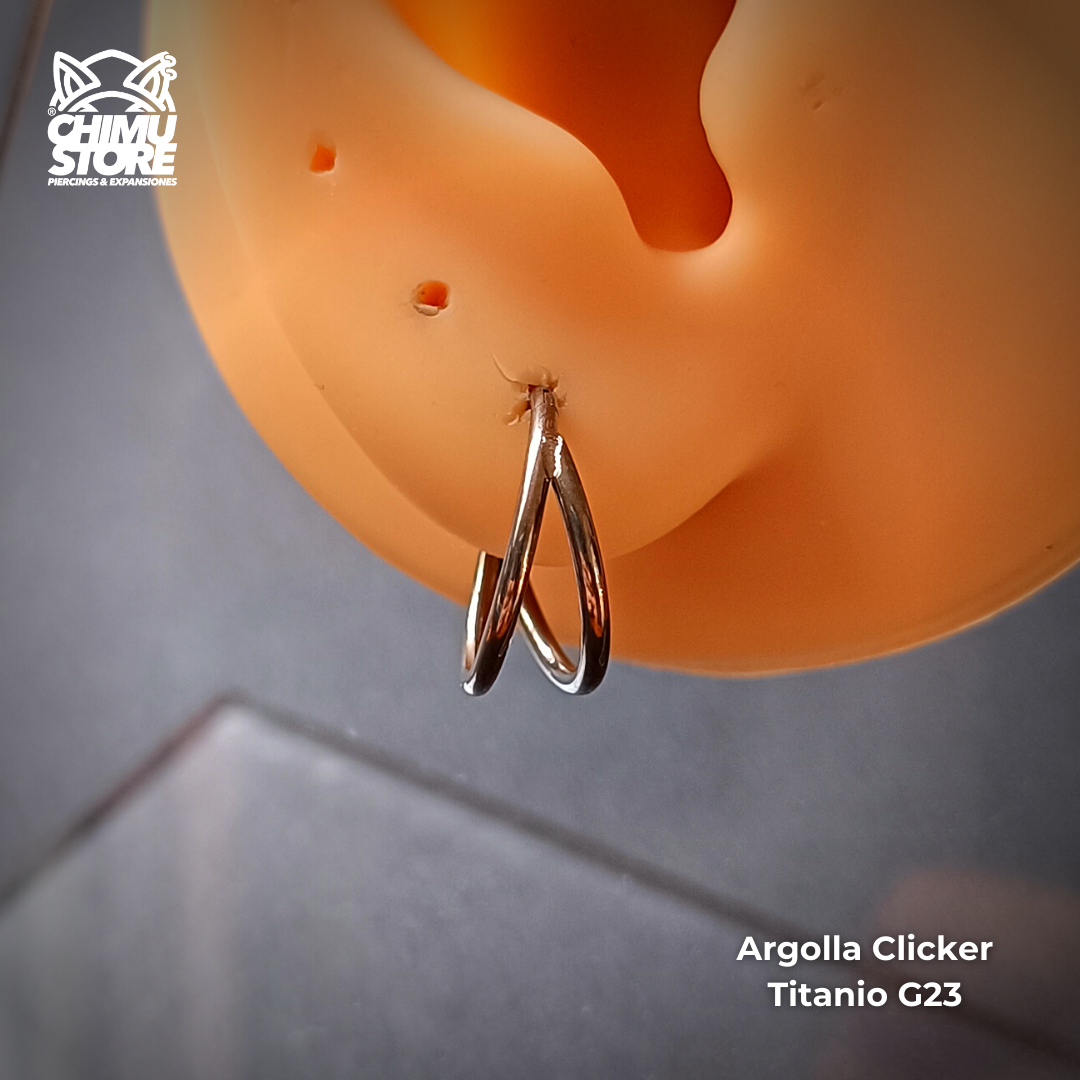 NEW Argolla Clicker Titanio G23 - Doble Anillo (1,2mm;12mm) (16G)