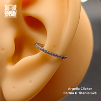 NEW Argolla Clicker Forma D Titanio G23 - Zirconias Laterales (1,2mm;12mm) (16G)