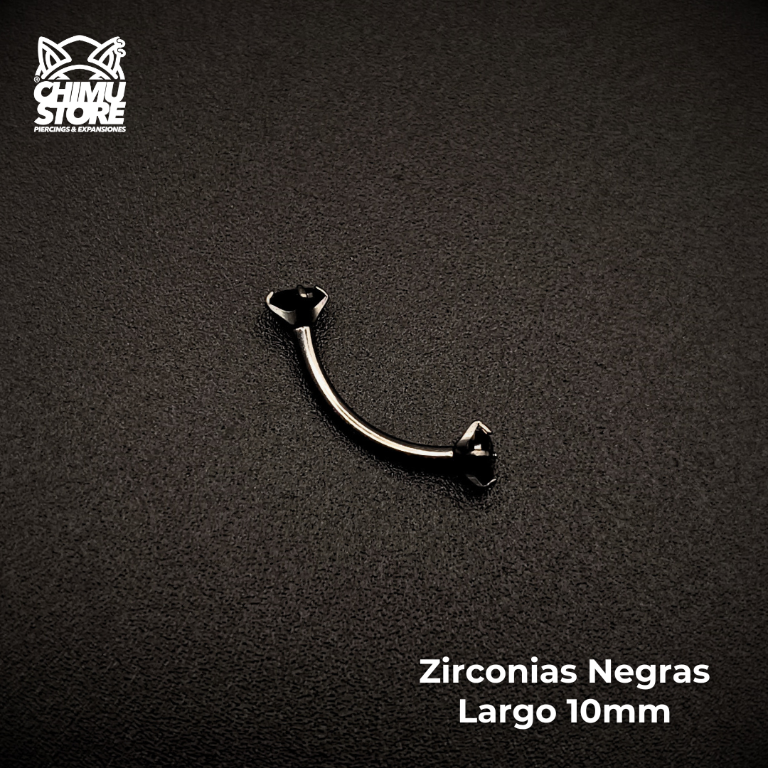NEW Banana (HC) Titanio G23 - Prong Set Zirconias (1,2mm) (16G)