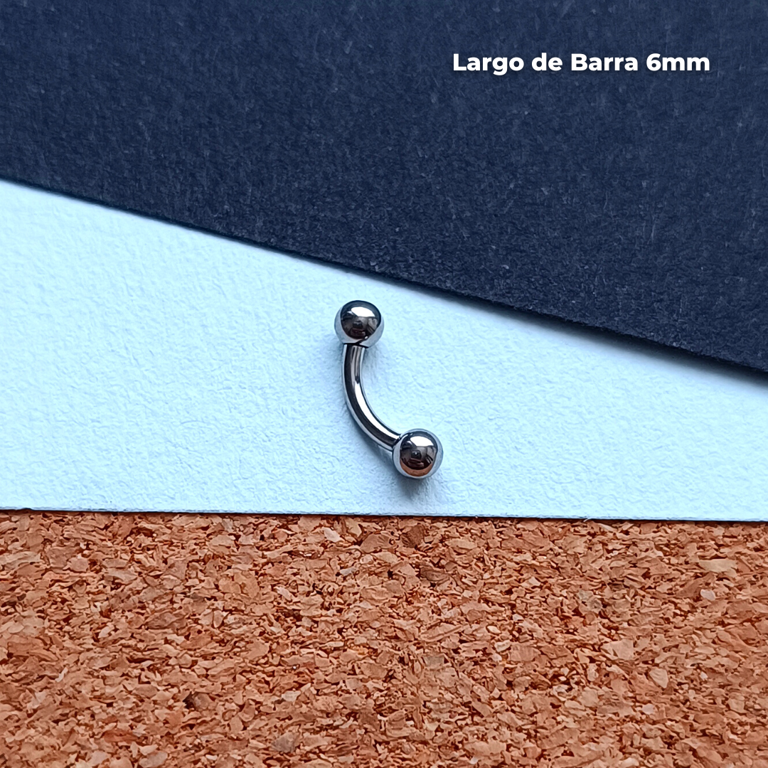 REP Banana Rosca Interna Titanio ASTM F-136 - Plateada Bolitas 3mm (1,2mm) (16G)
