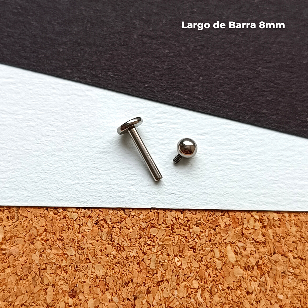 REP Labret Rosca Interna Titanio ASTM F-136 - Bolita 3mm Plateados (1,2mm) (16G)