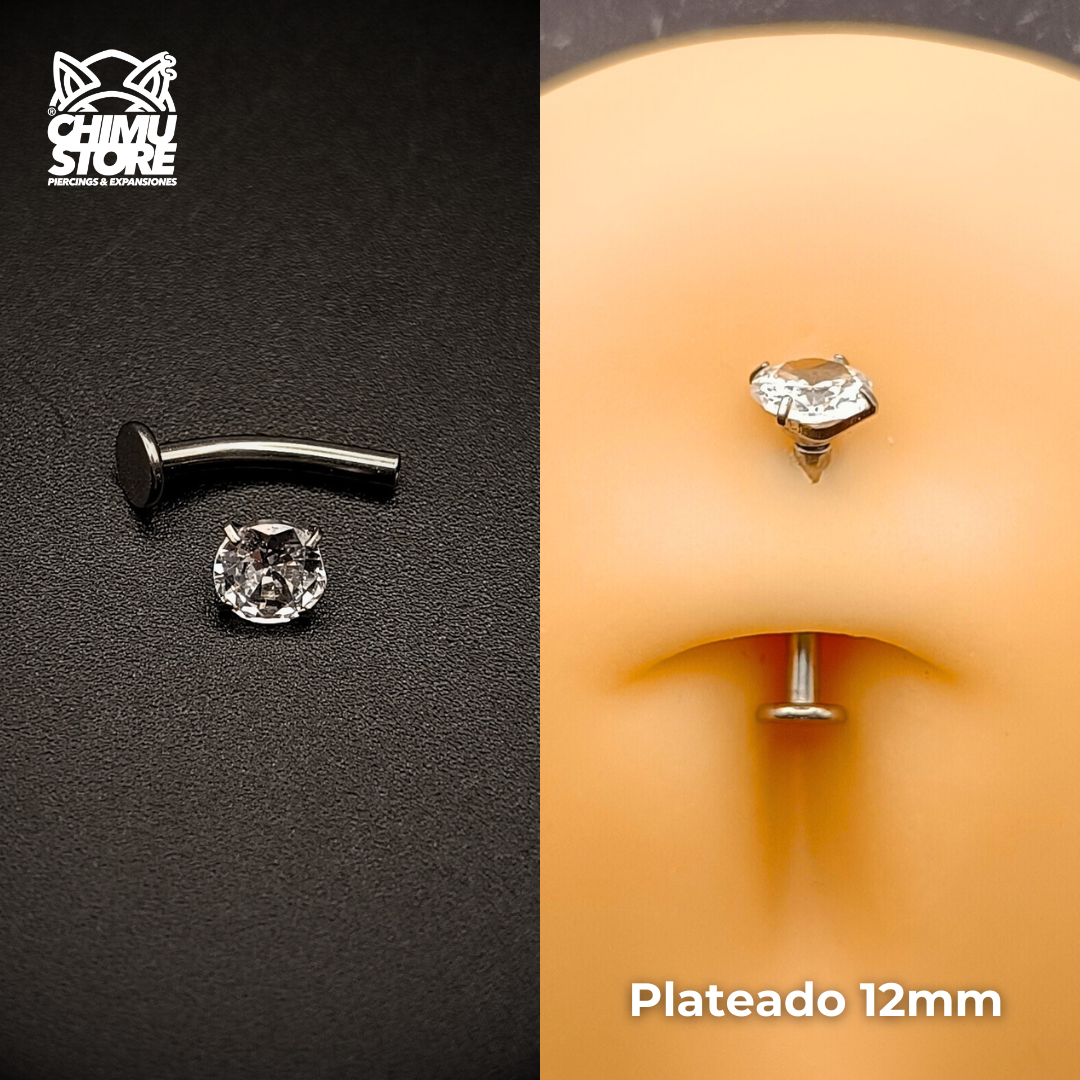 Navel Ombligo Invertido (HC) Titanio G23 - Zirconia de 5mm (1,6mm) (14G)