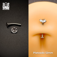 Navel Ombligo Invertido (HC) Titanio G23 - Zirconia de 5mm (1,6mm) (14G)