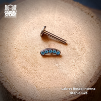 NEW Labret Titanio G23 - Cluster Recto 5 Cristales (1,2mm;8mm) (16G)
