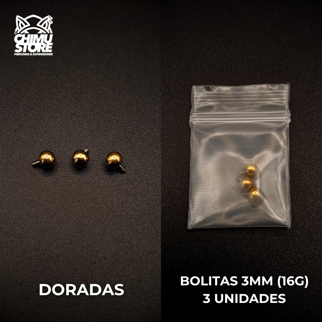 NEW Tops (HC) Titanio G23 - Repuestos de Bolitas (16G y 14G)