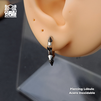 NEW Piercing Lobulo Acero Inoxidable - 6 Puntas (1mm;10mm) (18G)