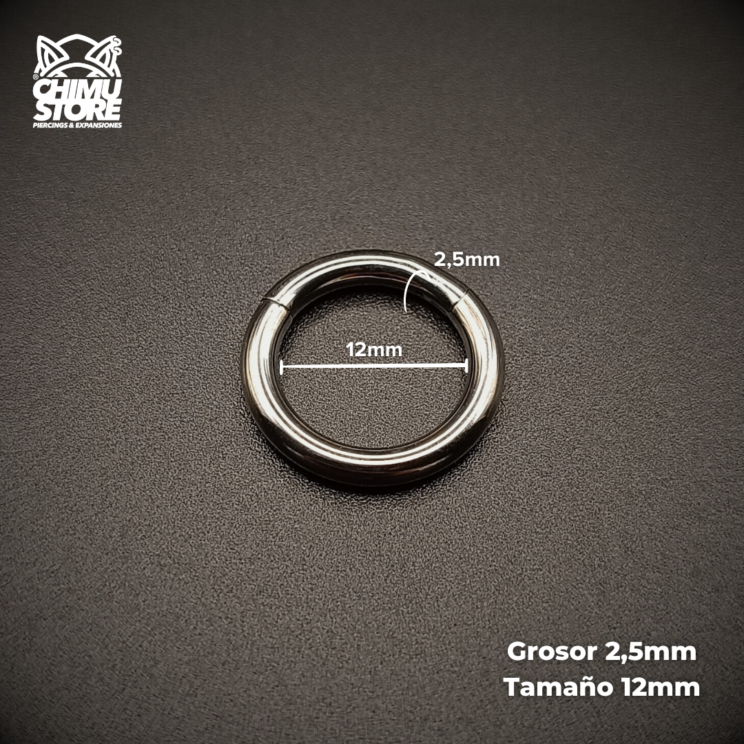 Argollas Clicker Lisas Titanio ASTM F-136 - para Expansiones desde 2,5mm (10G)