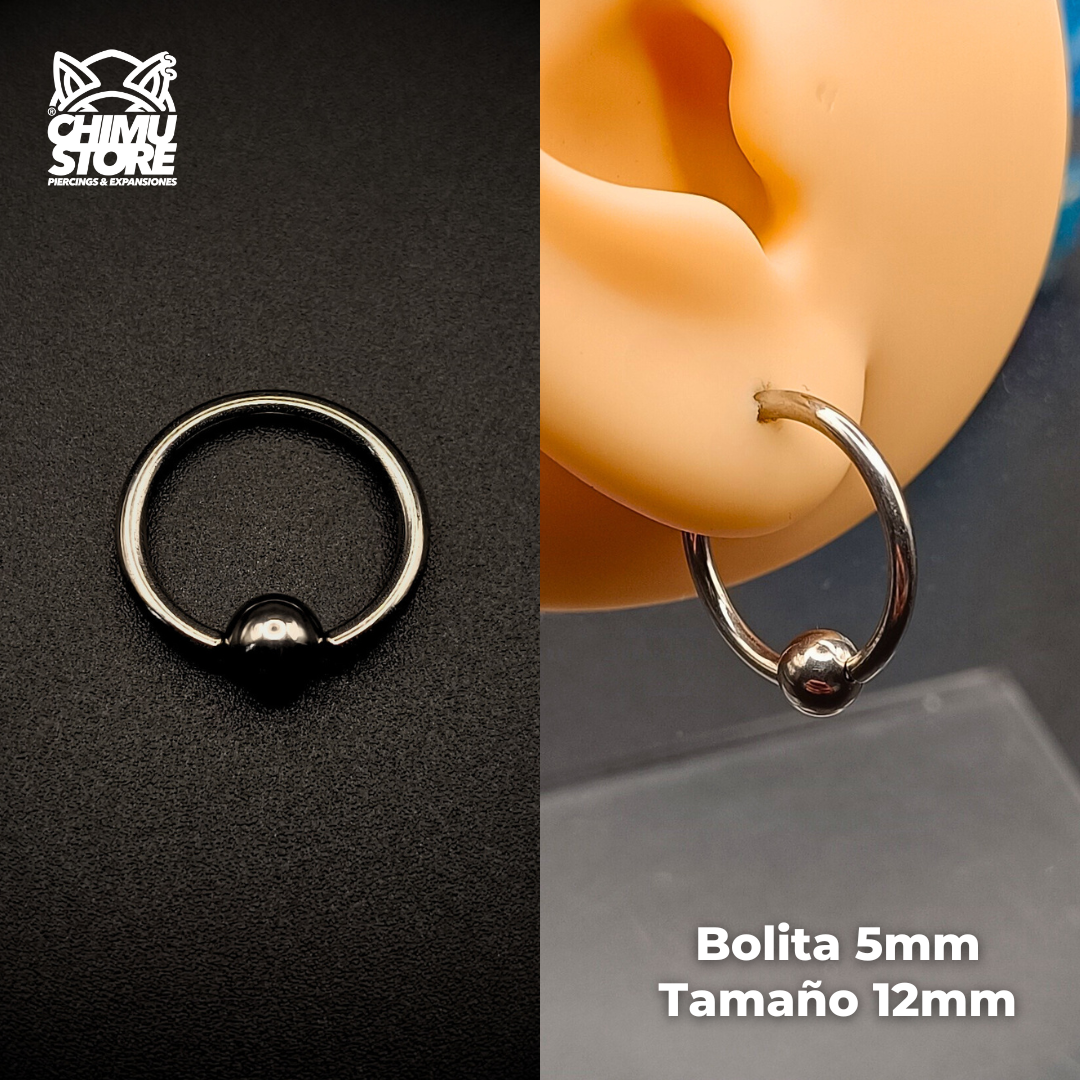Captive Titanio G23 - Bolita Plateado (1,6mm) (14G)