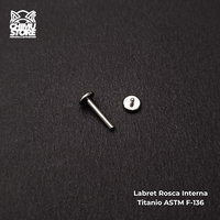 NEW Labret Titanio ASTM F-136 - Disco de 4mm (1,2mm;8mm) (16G)