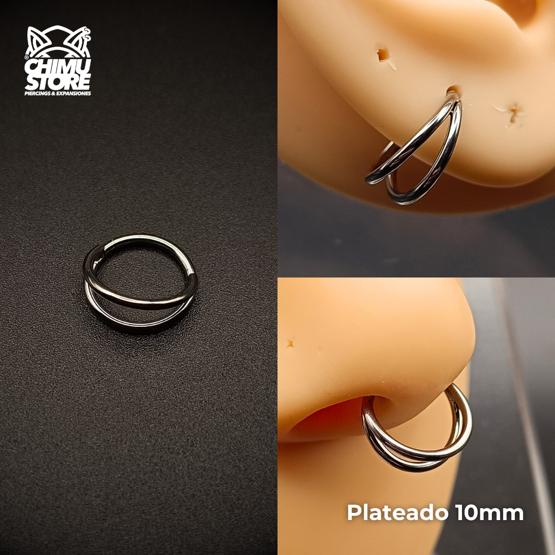 NEW Argolla Clicker Titanio G23 - Doble Anillo (1,2mm) (16G)