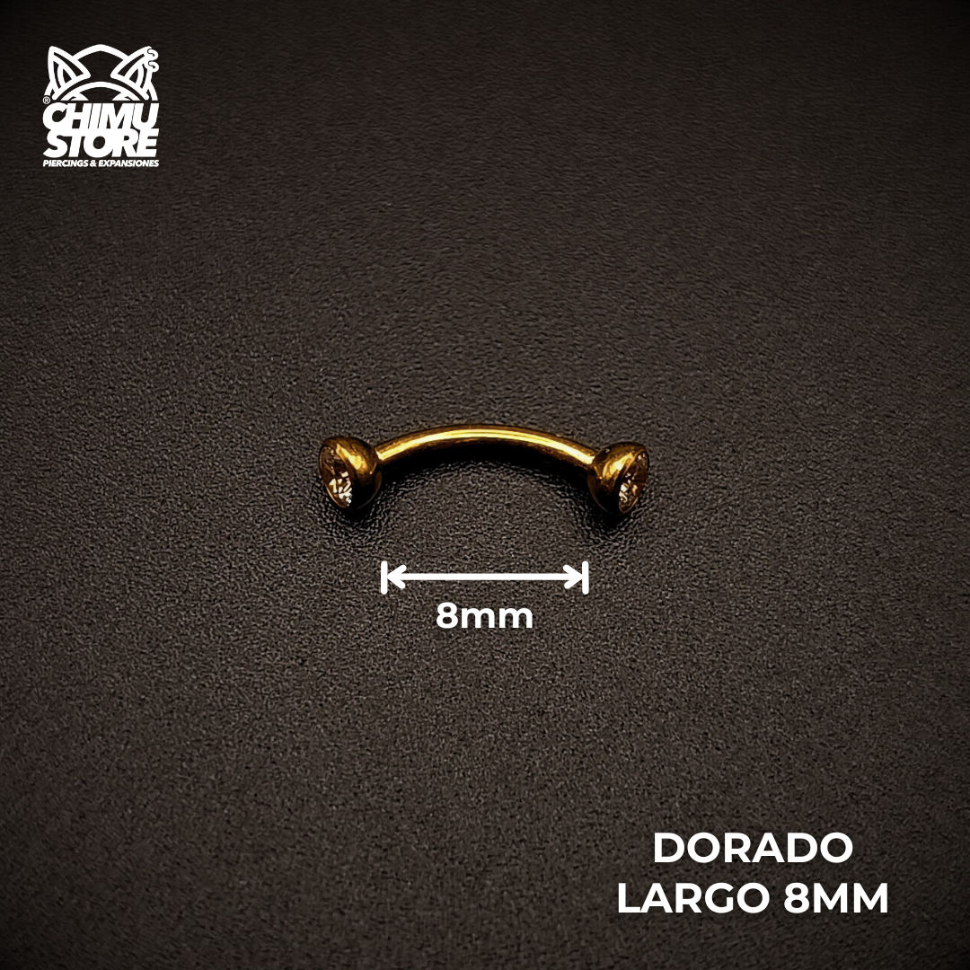 NEW Banana (HC) Titanio G23 - Bezel Set Zirconias (1,2mm) (16G)