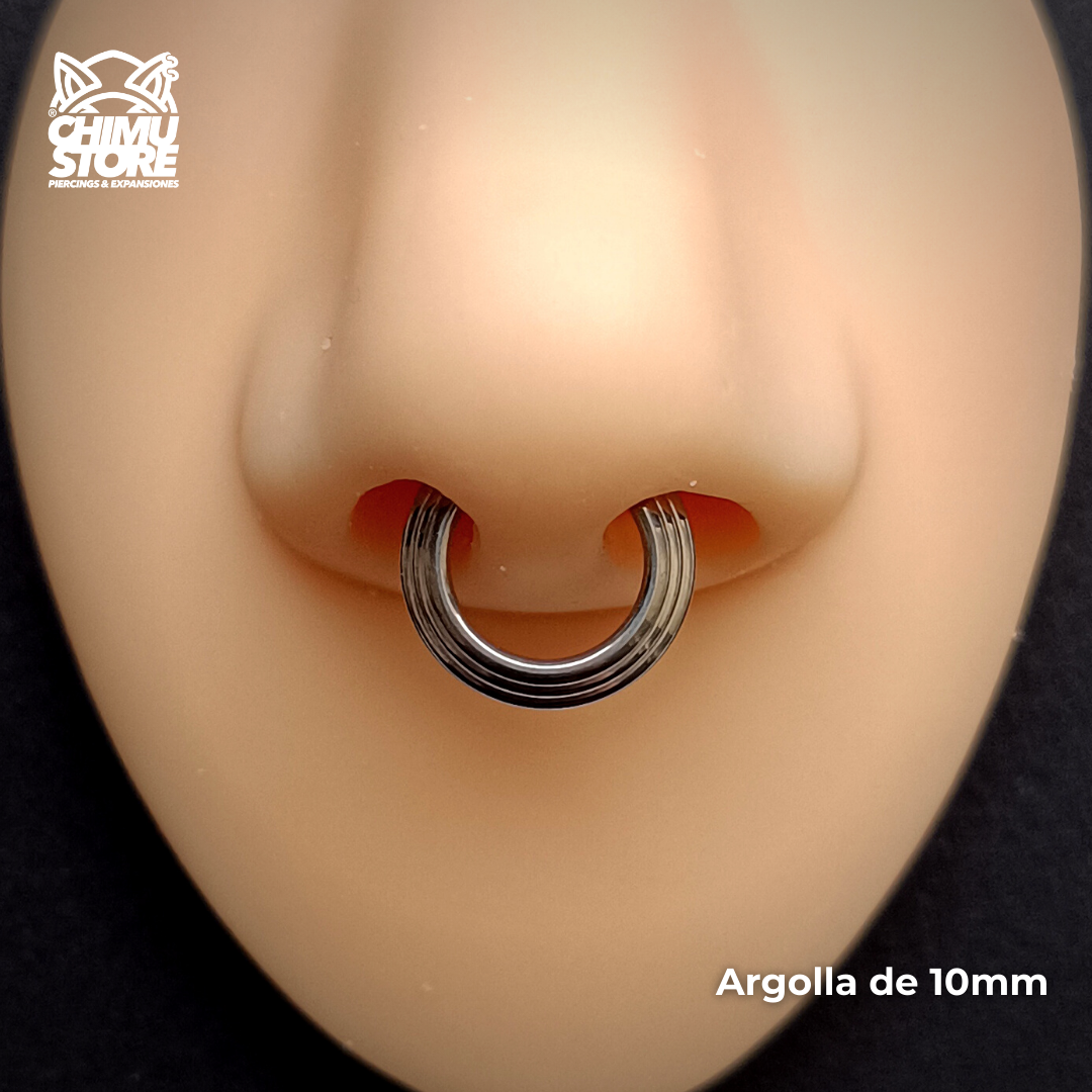 NEW Argolla Clicker Titanio G23 - Triple Argolla Gradiente (1,2mm) (16G)