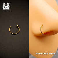NEW Nostril Titanio G23 - Argolla con Tope 8mm (0,8mm;8mm) (20G)