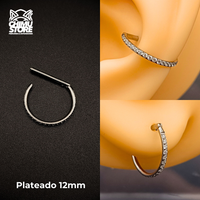 Argolla Clicker Titanio G23 - Forma D Full Zirconias Laterales (1,2mm) (16G)