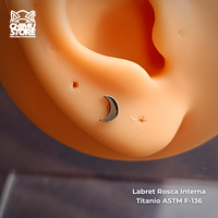 NEW Labret Titanio ASTM F-136 - Luna (1,2mm;8mm) (16G)