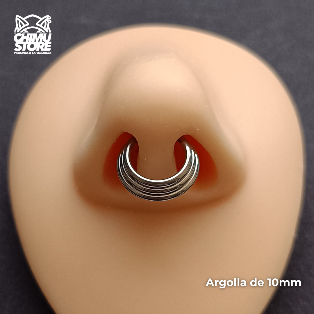 NEW Argolla Clicker Titanio G23 - Triple Argolla Gradiente (1,2mm) (16G)