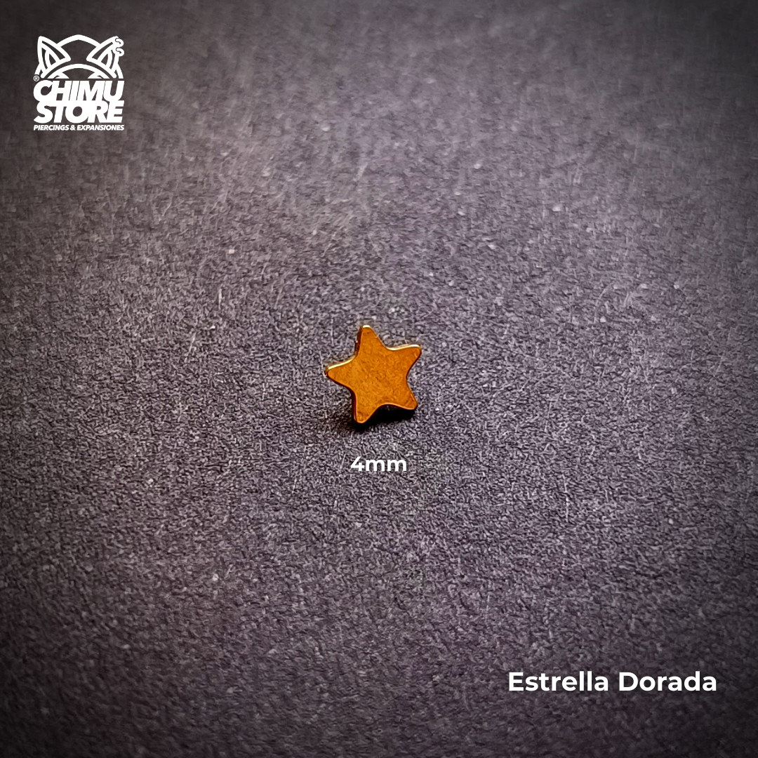 Top de Microdermal Titanio G23 - Estrella de 4mm (1,6mm) (14G)