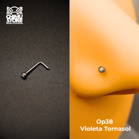 NEW Nostril (Forma L) Titanio G23 - Piedra Opalita (0,8mm) (20G)