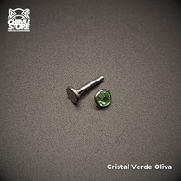 Labret Titanio G23 - Bezel Set Cristal 4mm (1,2mm;8mm) (16G)