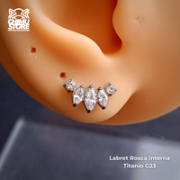 NEW Labret Titanio G23 - Corona de Zirconias (1,2mm;8mm) (16G)