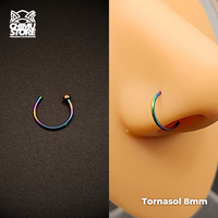 NEW Nostril Titanio G23 - Argolla con Tope 8mm (0,8mm;8mm) (20G)
