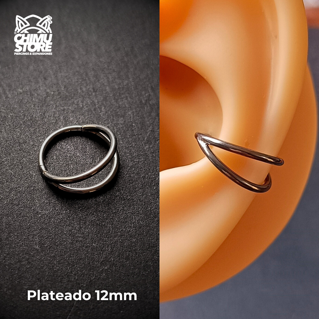 NEW Argolla Clicker Titanio G23 - Doble Anillo (1,2mm) (16G)