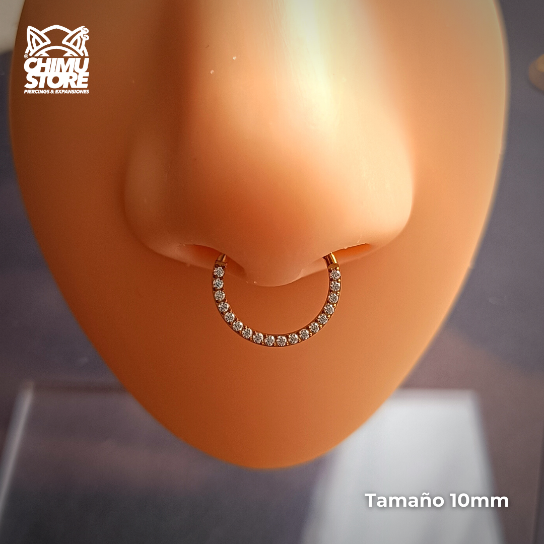 NEW Argolla Clicker Dorada Titanio G23 - Zirconias Frontales (1,2mm) (16G)