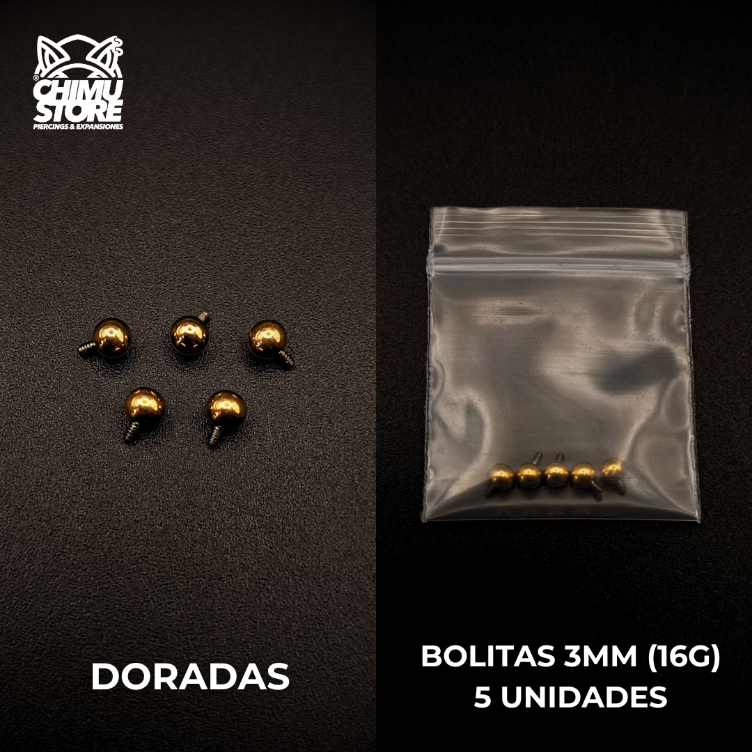 NEW Tops (HC) Titanio G23 - Repuestos de Bolitas (16G y 14G)