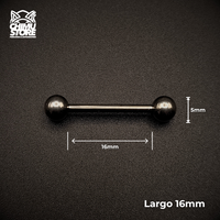 NEW Barbell Recto (HC) Titanio ASTM F-136 - Bolitas de 5mm (1,6mm) (14G)