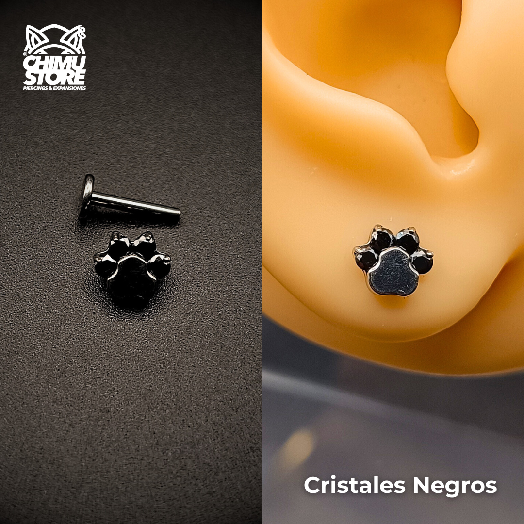 NEW Labret (HC) Titanio G23 - Patita 4 Cristales (1,2mm;8mm) (16G)