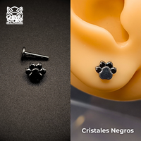 NEW Labret (HC) Titanio G23 - Patita 4 Cristales (1,2mm;8mm) (16G)