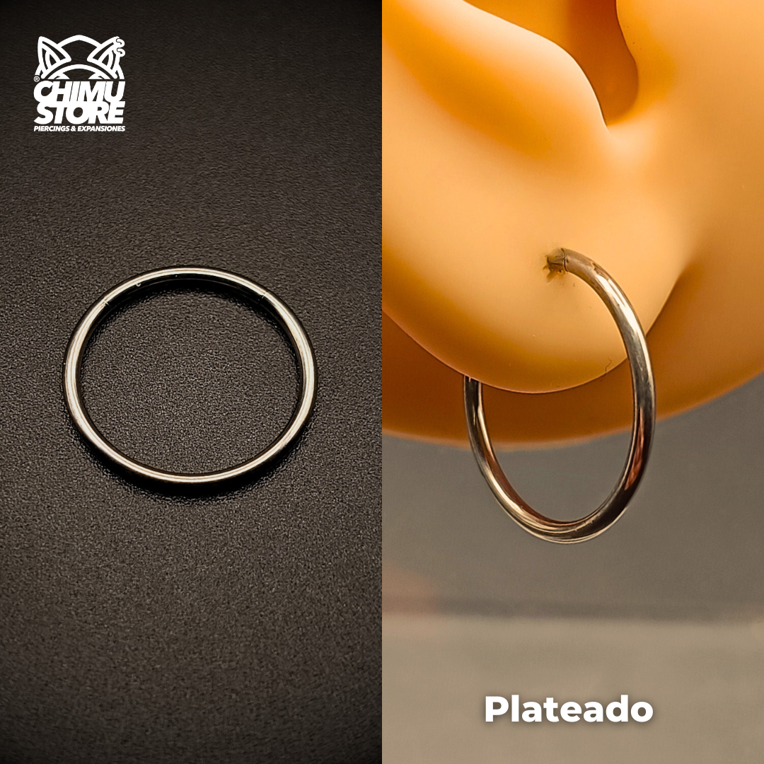 NEW Argollas Clicker Titanio G23 - Lisas Tamaño 14mm (1,2mm) (16G)
